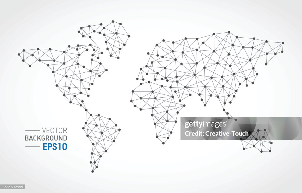 Communication Line Map Communication Lines With World Map Concept High-Res Vector Graphic ...
