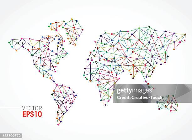 Communication Line Map Communication Lines With World Map Concept High-Res Vector Graphic ...
