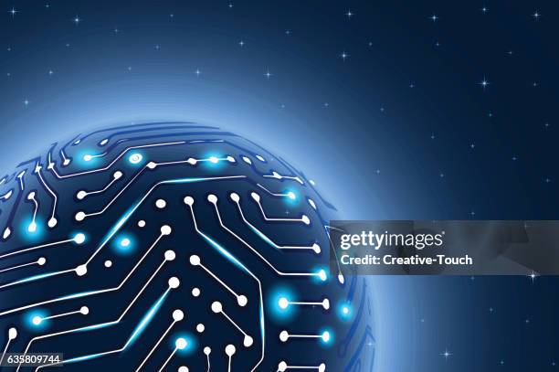vector technological planet - connected world background stock illustrations