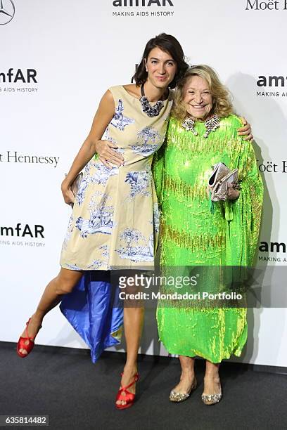 The style icon, queen of high society and Italian painter Renato Guttuso's muse Marta Marzotto beside Italian photographer and fashion designer Marta...