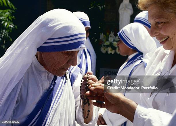 Mother Teresa of Calcutta , Albanian catholic woman, Nobel Peace Prize Laureate and founder of the religious congregation of the Missionaries of...