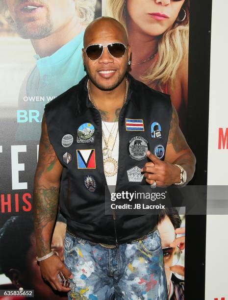 Flo Rida attends the premiere of Relativity Media's 'Masterminds' held at TCL Chinese Theatre on September 26, 2016 in Hollywood, California.