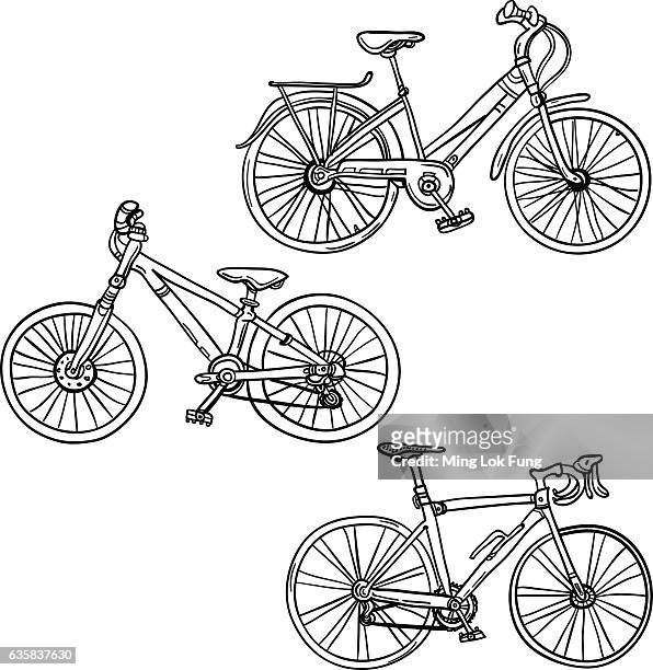 fahrrad in schwarz und weiß - rast fahrrad stock-grafiken, -clipart, -cartoons und -symbole