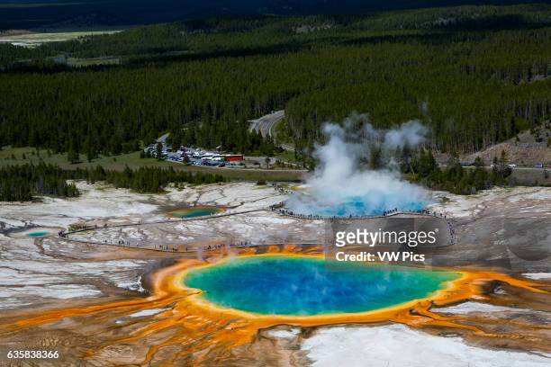 Grand Prismatic Spring in Yellowstone National Park, United States.