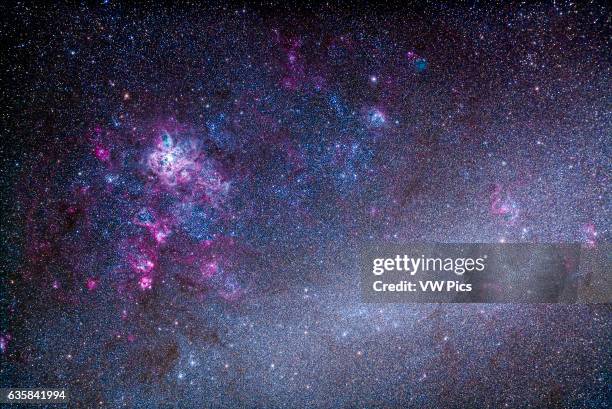 The Tarantula Nebula area, NGC 2070, of the Large Magellanic CLoud, LMC. Numerous other nebulas and clusters in this field! .