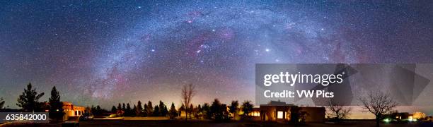 The winter Milky Way and Zodiacal Light in a 180 panorama taken at the Painted Pony Resort in southwestern New Mexico, March 11, 2013. The panorama...