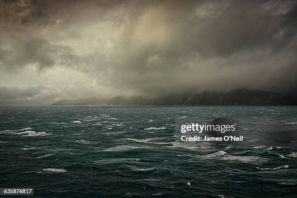 rough sea - view into land ストックフォトと画像