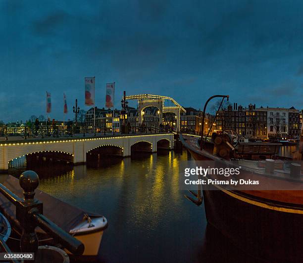 Gracht in Amsterdam by night.