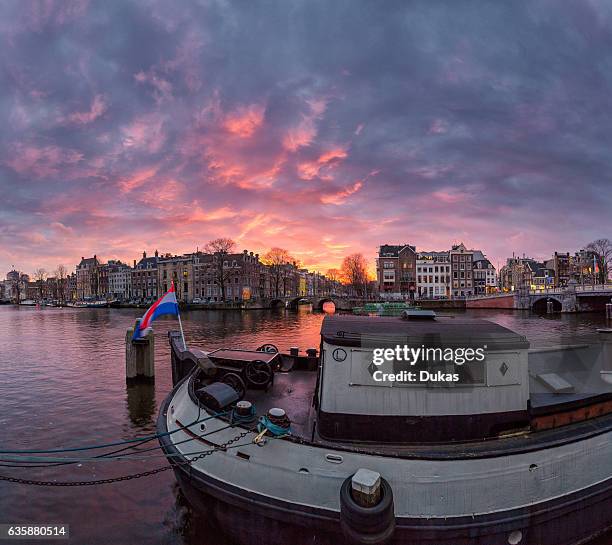 Gracht in Amsterdam by night.