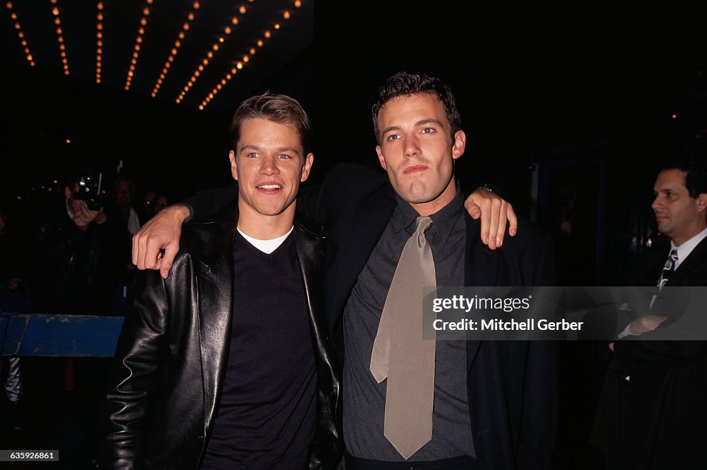 Matt Damon and Ben Affleck at the Premiere of Good Will Hunting