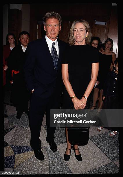 New York, NY: Harrison Ford and his wife at the Amnesty International Awards at Chelsea Piers in NYC.