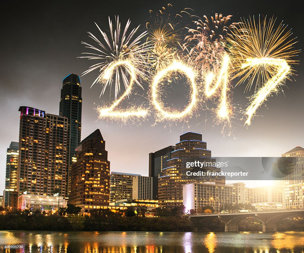 Fireworks for a national holiday in Austin - Texas