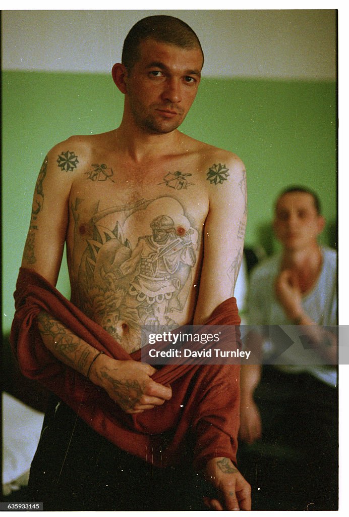 Russian Prisoner Covered with Tattoos