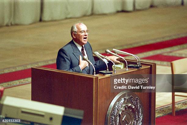 Mikhail Gorbachev Addressing Parliament