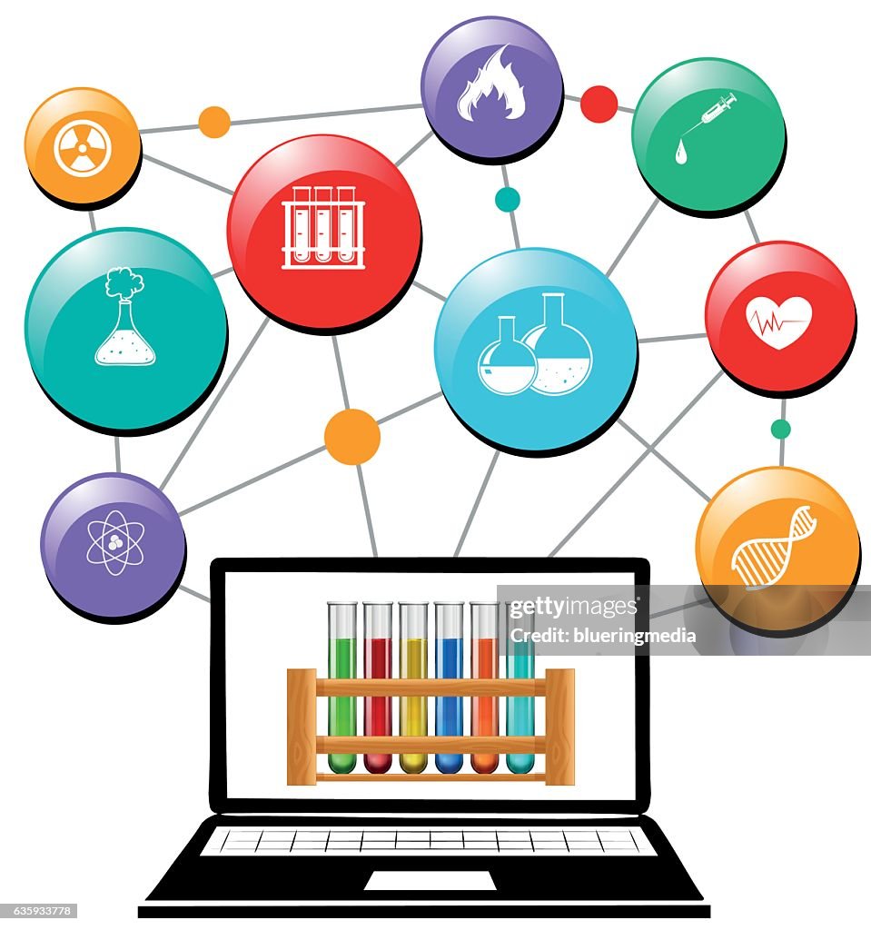 Science Symbols On Computer Screen High-Res Vector Graphic - Getty Images