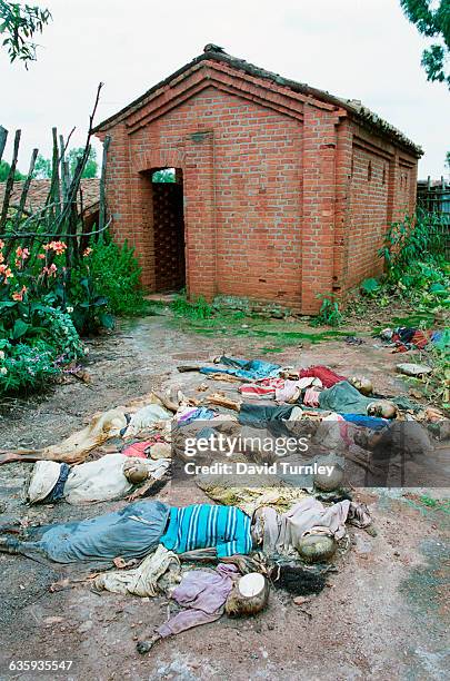 Scene of the site of a massacre of hundreds of Tutsis by Hutu militia, at a church in the countryside in the southeast corner of Rwanda in a village...