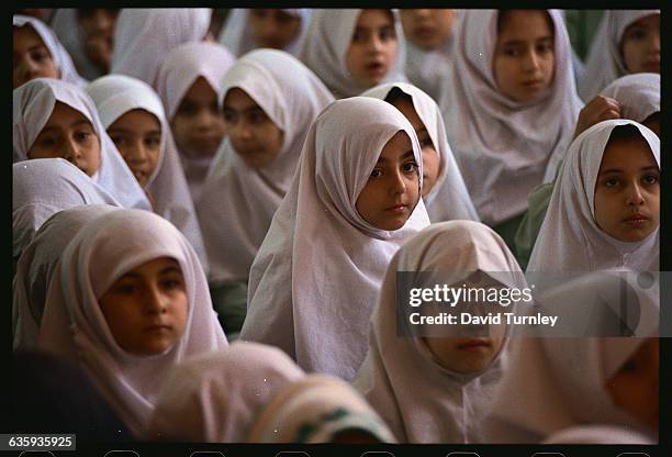 Girls in a religious girls school in Tehran.