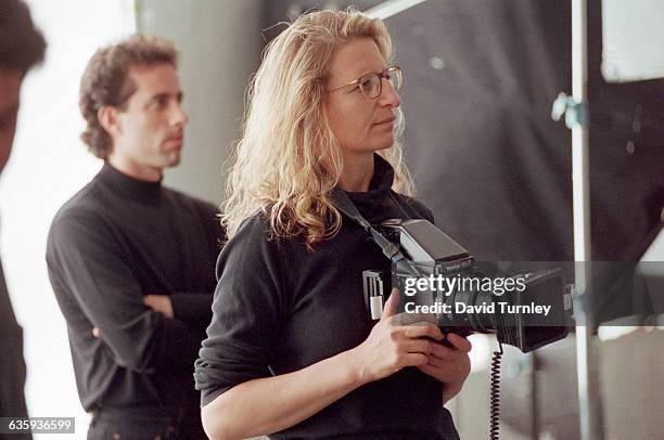 Annie Leibovitz and Jerry Seinfeld at a Photo Shoot