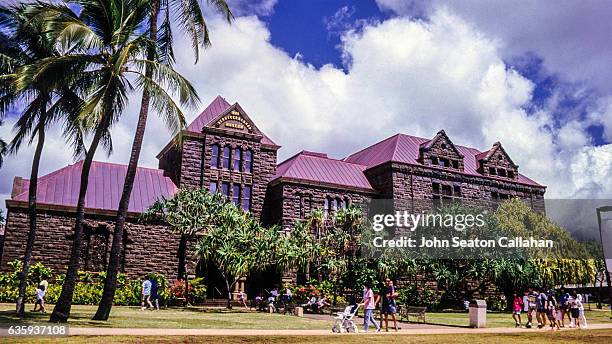 the bishop museum - polynesian cultural center hawaii stock pictures, royalty-free photos & images