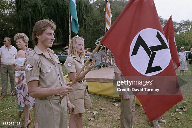 Members of the Afrikaner Weerstandsbeweging , a right-wing political  Nieuwsfoto's - Getty Images