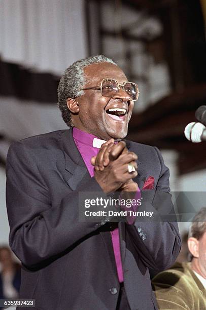 Archbishop Desmond Tutu During a Church Service