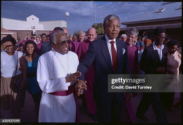 Nelson Mandela and Desmond Tutu