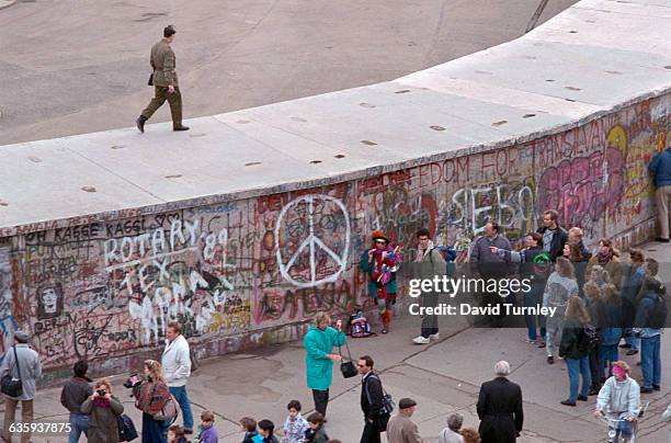 Crowd Gathered at Berlin Wall