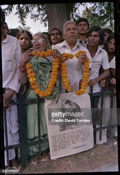 Indians Gather at the Funeral Procession for Indian Prime Minister, Indira Gandhi, New Delhi, India, 3rd November 1983.