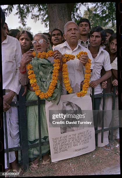 Indians Gather at the Funeral Procession for Indian Prime Minister, Indira Gandhi, New Delhi, India, 3rd November 1983.