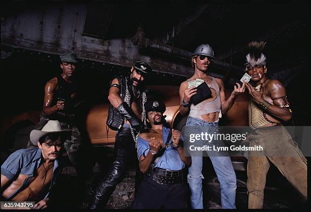 The Village People in costume .