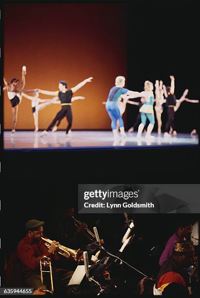 Wynton Marsalis Plays Trumpet in Orchestra Pit as Ballet Dancers Practice