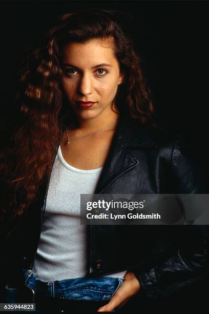 Moon Zappa in Leather Jacket