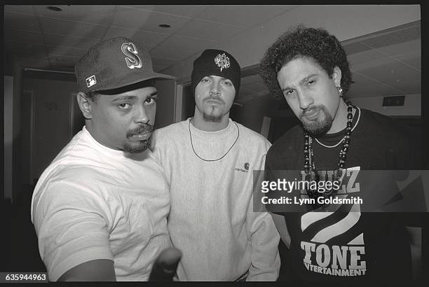 Members of rap band Cypress Hill from left to right: Sen Dog, DJ Muggs, B-Real.