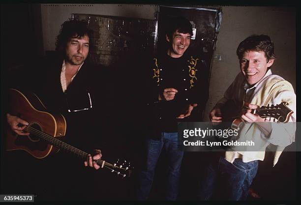 Bob Dylan, Rick Danko, and Levon Helm