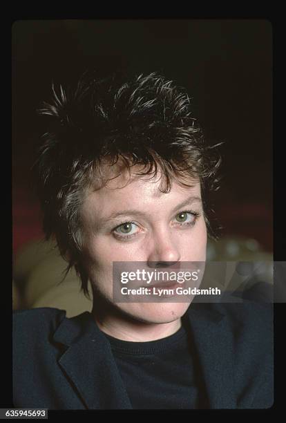 Portrait of Laurie Anderson, musician, writer, and performance artist.