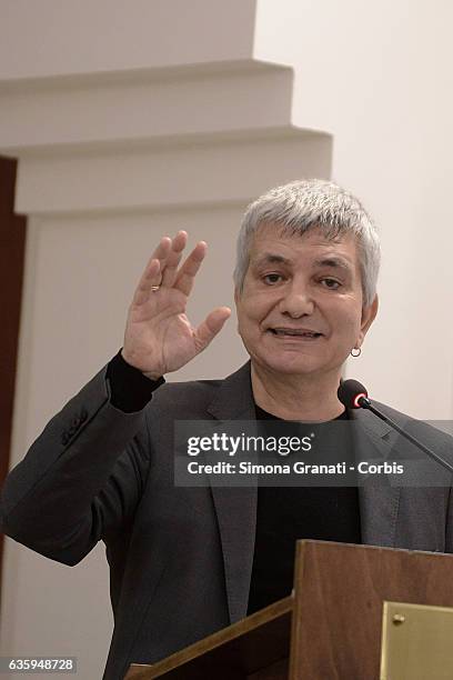 The secretary of SEL Nichi Vendola during the National Assembly of the Left Party SEL declaring the dissolution of the party and the union with...
