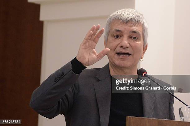 The secretary of SEL Nichi Vendola during the National Assembly of the Left Party SEL declaring the dissolution of the party and the union with...