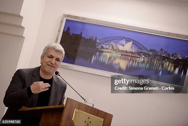 The secretary of SEL Nichi Vendola during the National Assembly of the Left Party SEL declaring the dissolution of the party and the union with...