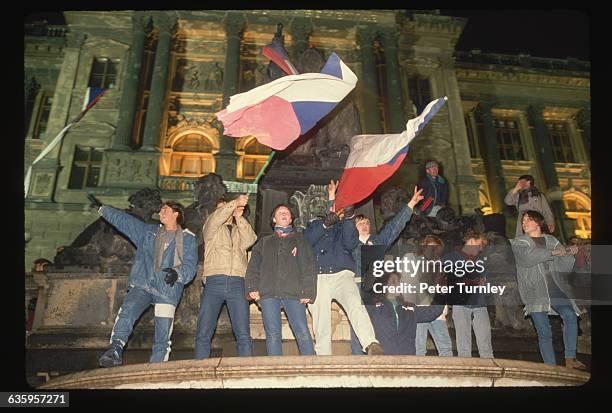 Czechoslovakians During Velvet Revolution, News Photo
