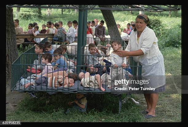 Romania. AIDS babies / Retarded children. 1990