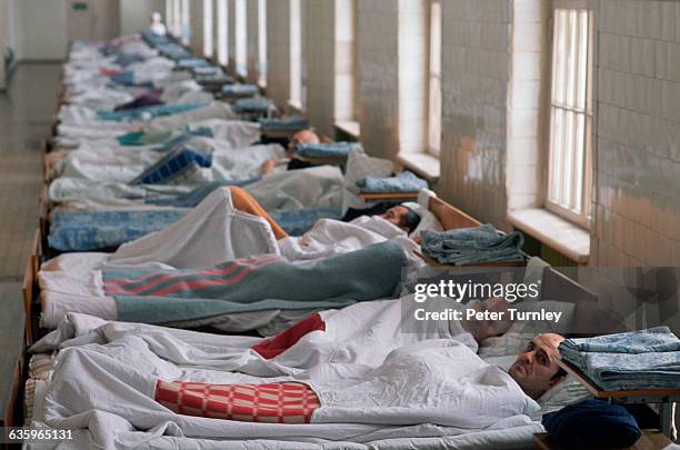 Row of Beds in Russian Mental Hospital