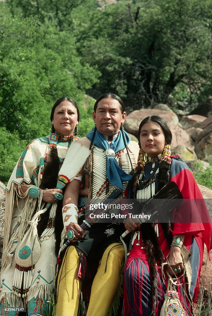 Chief Wallace Coffey and Native American Women