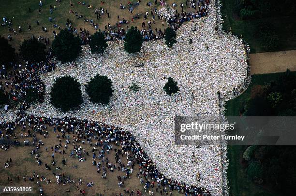 In an overwhelming outpouring of grief and sympathy, over one million bouquets of flowers were left at Kensington Palace, Buckingham Palace, and St....