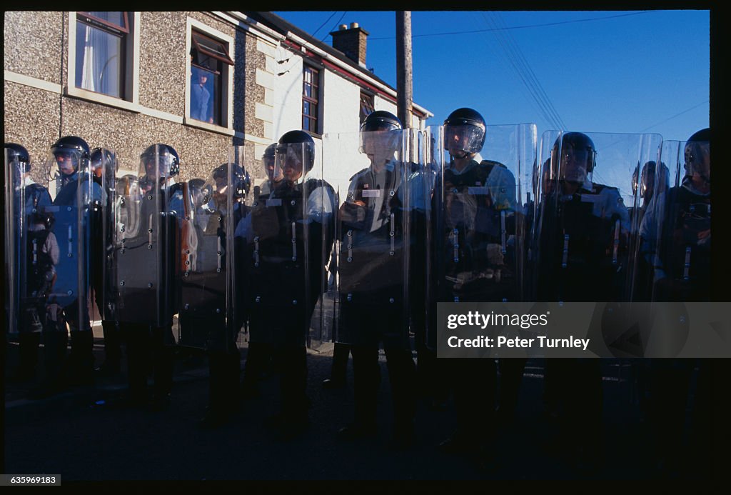 Pretean Riot Riot Policemen at Catholic-Protestant Standoff News Photo - Getty Images