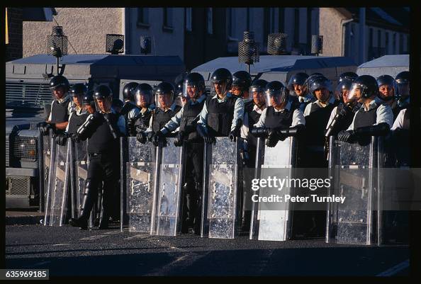 Police Riot Standoff Riot Policemen at Catholic-Protestant Standoff News Photo - Getty Images