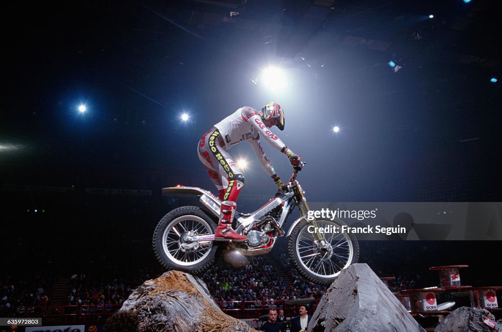 Competitor in Motorcycle Trials