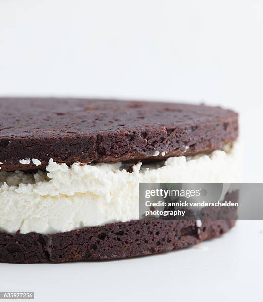 preparation step brownie with mascarpone. - mascarpone stock pictures, royalty-free photos & images
