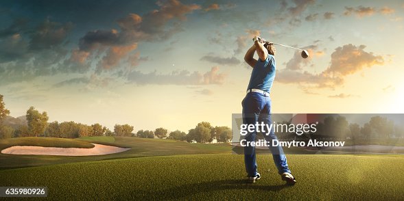 Golf: Man playing golf in a golf course Golf: Man playing golf in a golf course