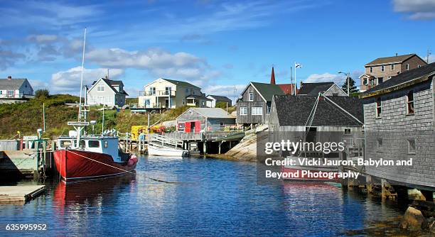 full frame view of peggys cove, nova scotia - halifax nova scotia fotografías e imágenes de stock