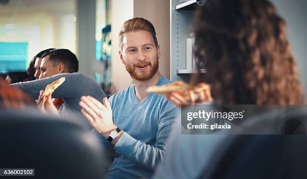 office lunch. - lunch stockfoto's en -beelden